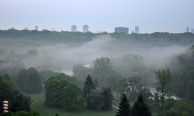 Foggy morning Toronto, Ontario Canada