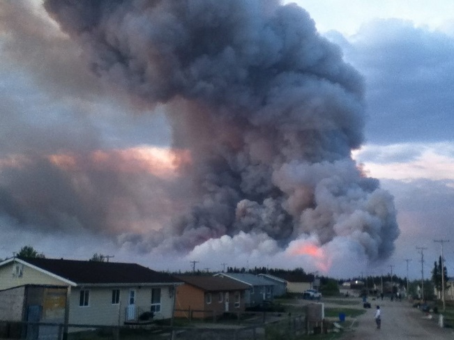 forest fire in ilford, MB Thompson, Manitoba Canada