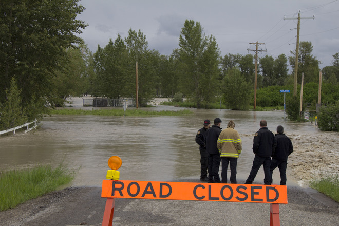 Bow river flood Calgary, Alberta Canada