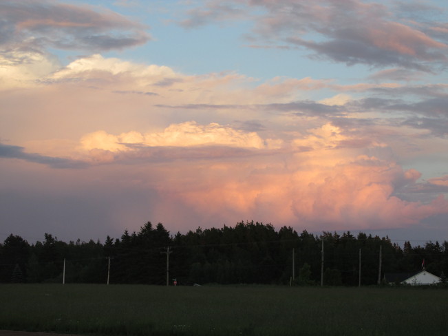 Stunning Sunset mingled with heavy clouds Moncton, New Brunswick Canada