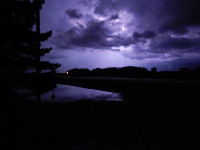 Lightning late evening on Friday Pierson, Manitoba Canada