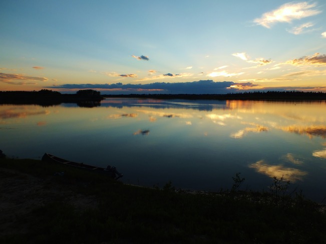 beautiful sunset scene Moose Factory, Ontario Canada