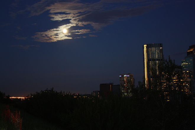 Super Moon over Calgary Flood Calgary, Alberta Canada