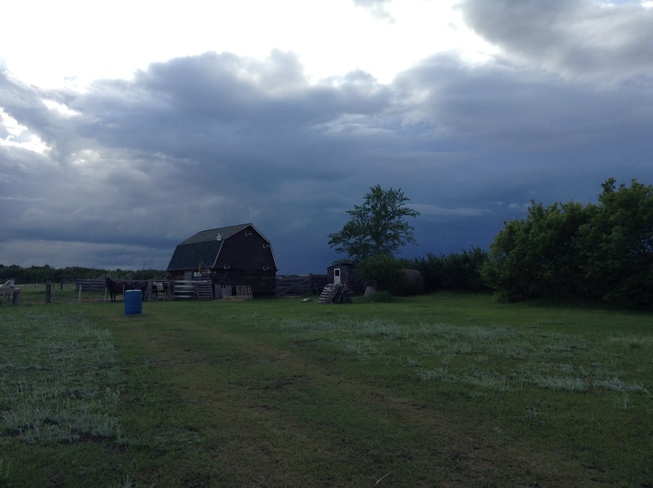 Storm clouds rollin' in North Battleford, Saskatchewan Canada