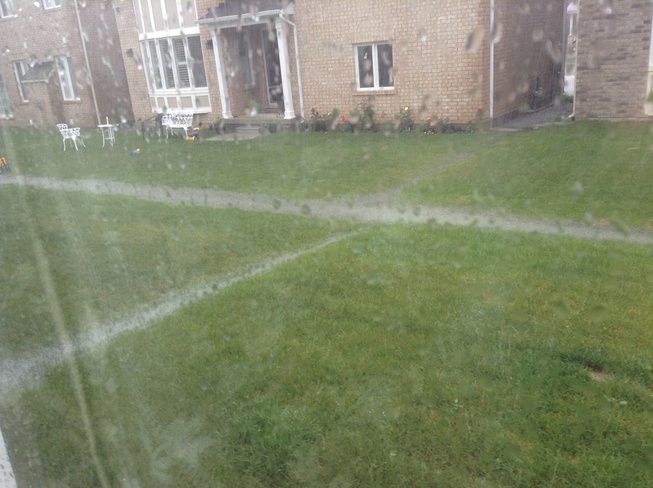 backyard rain Milton, Ontario Canada