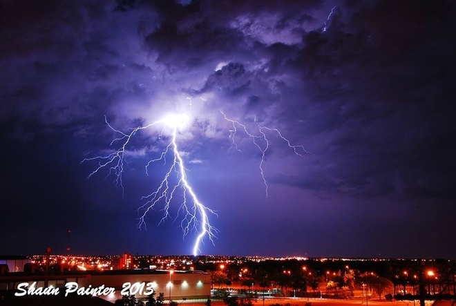 Close Lightning Strike Edmonton, Alberta Canada