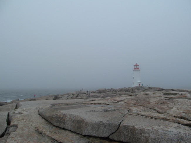 Foggy morning at Peggy's Cove Tracey Mills, New Brunswick Canada