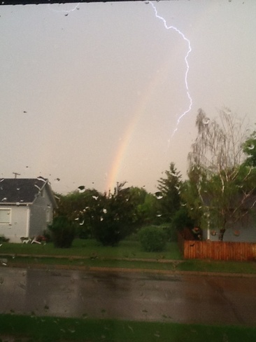 Rainbow and Lightning Kamsack, Saskatchewan Canada