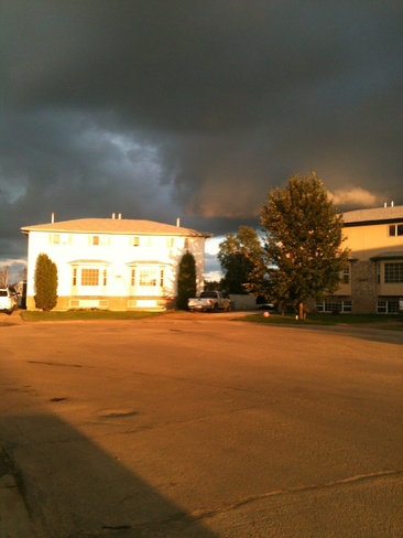 tornado watch dark clouds Slave Lake, Alberta Canada