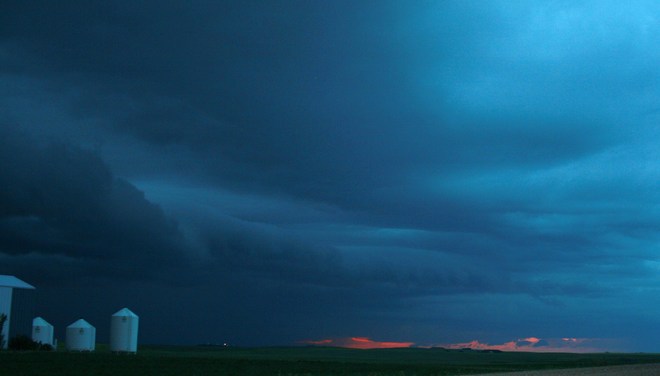 sunset and storm clouds Reward, Saskatchewan Canada