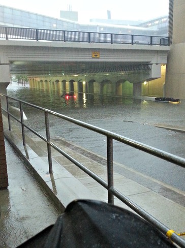 Flooding on Lower Simcoe St. Toronto, Ontario Canada