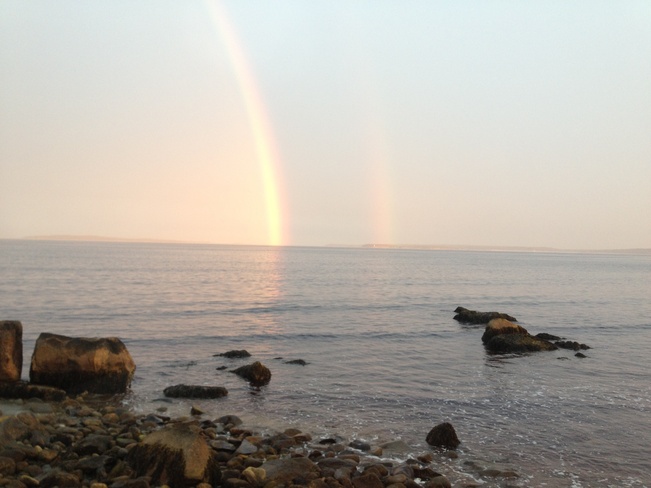sunset rainbows Liverpool, Nova Scotia Canada