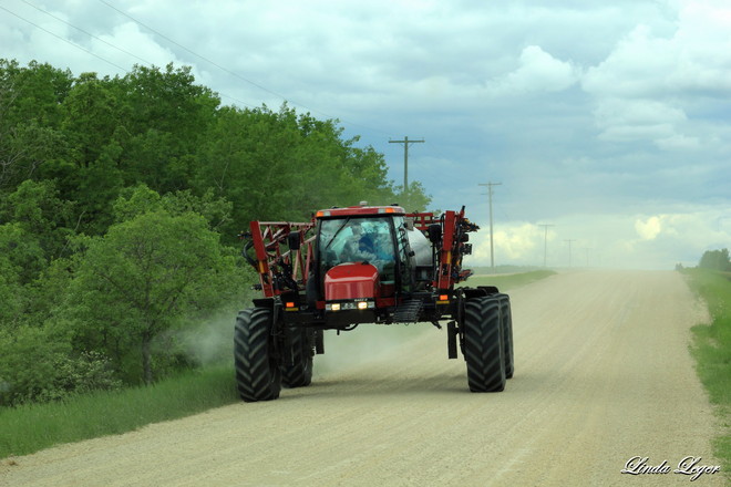 Sprayer On The Road Selkirk, Manitoba Canada