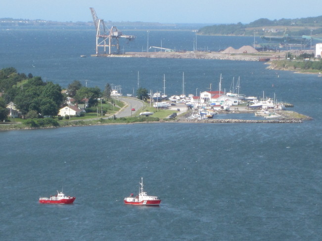 Coast Guard On Sunny Day Sydney River, Nova Scotia Canada