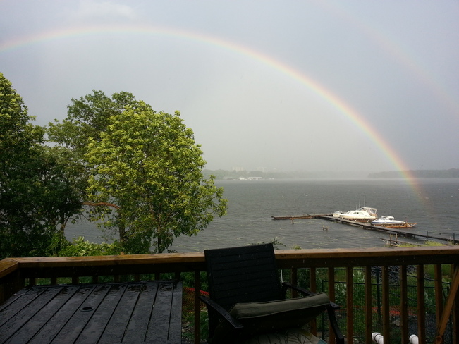 Rainbow during a thunderstorm Kingston, Ontario Canada