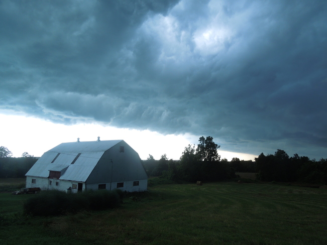 Storm clouds over the Barn Napanee, Ontario Canada