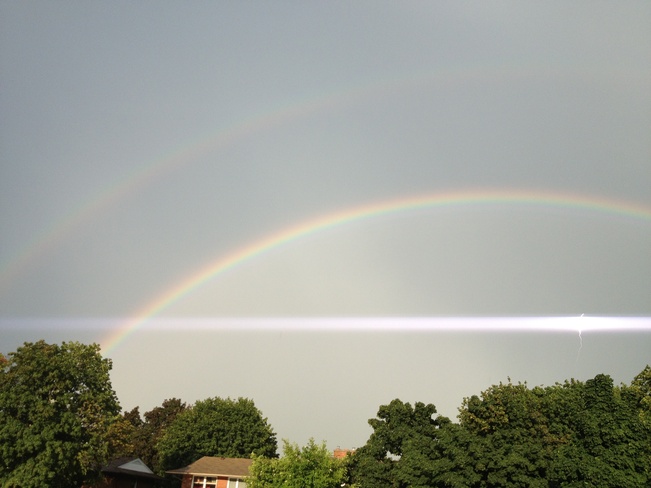 lightning bolt & a rainbow Grimsby, Ontario Canada