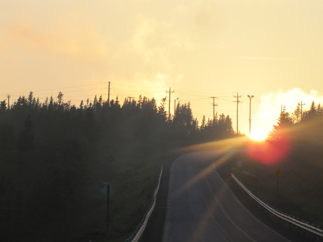 sun on the road Long Harbour-Mount Arlington Heights, Newfoundland and Labrador Canada