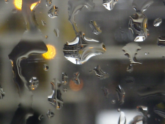 Rain drops on glass. Fort McMurray, Alberta Canada