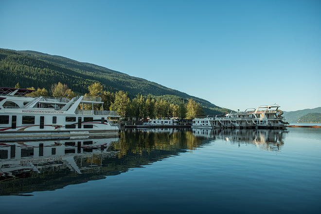 Gorgeous Shuswap morning Waterway marina Sicamous, British Columbia Canada