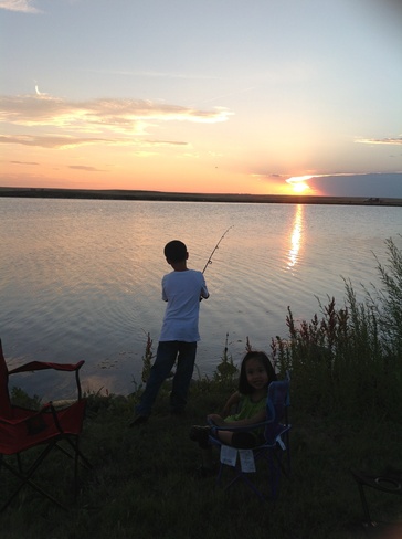 Fishing...while watching the sunset Calgary, Alberta Canada