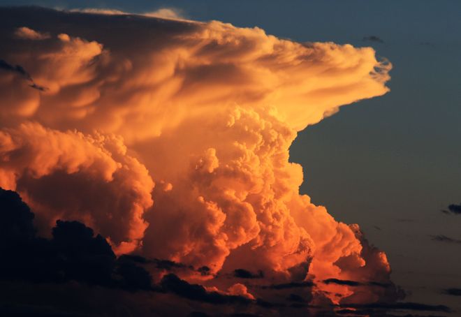 sunset thunderhead Brooks, Alberta Canada