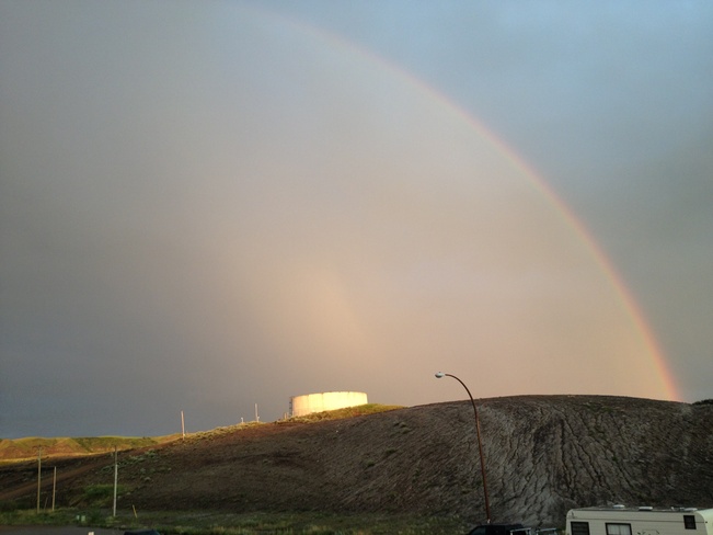 morning rainbow Drumheller, Alberta Canada