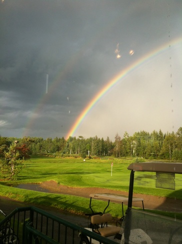 Double Domed Rainbow over Emerald Greens Golf Course Thunder Bay, Ontario Canada
