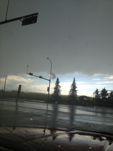 dark clouds rolling in Okotoks, Alberta Canada