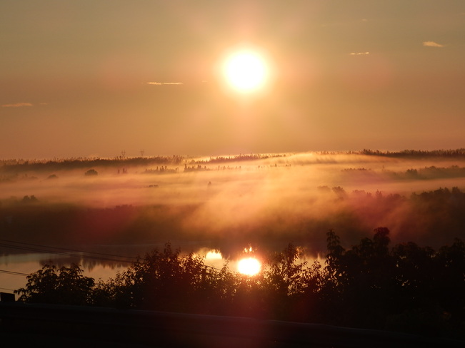 Morning Sunrise Fog Flin Flon, Manitoba Canada