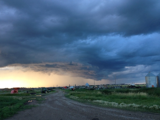 dark clouds Storthoaks No. 31, Saskatchewan Canada