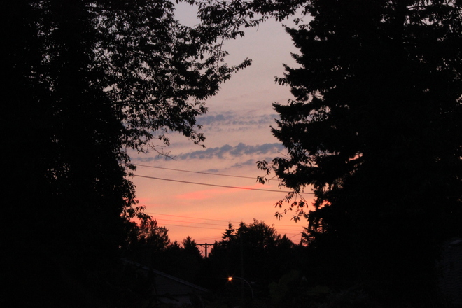 july 30 sunset Surrey, British Columbia Canada