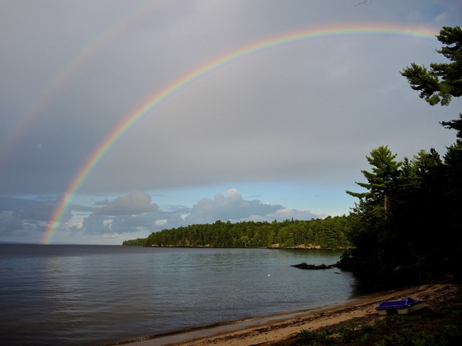 Rainbow over Lake Nipissing Nipissing, Ontario Canada