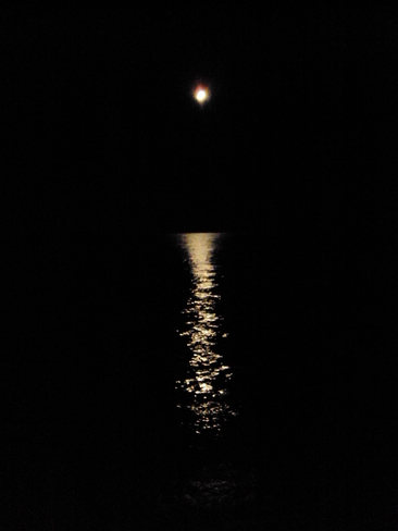 moonlight reflection Port Bruce, Ontario Canada