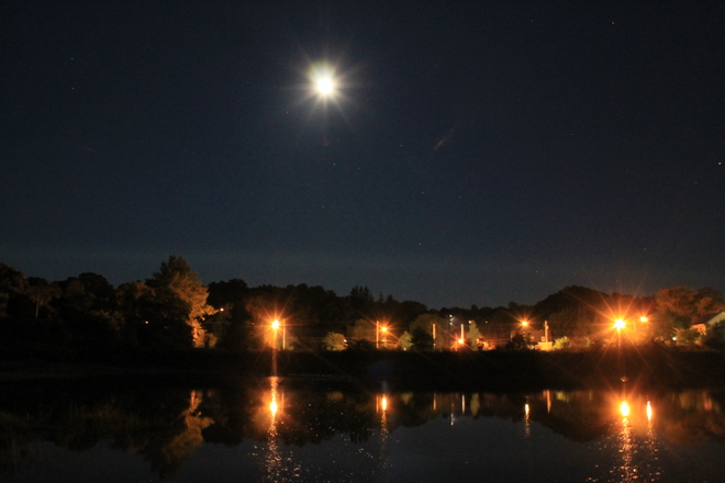 Wolfville Moonlight at Harbour Wolfville, Nova Scotia Canada