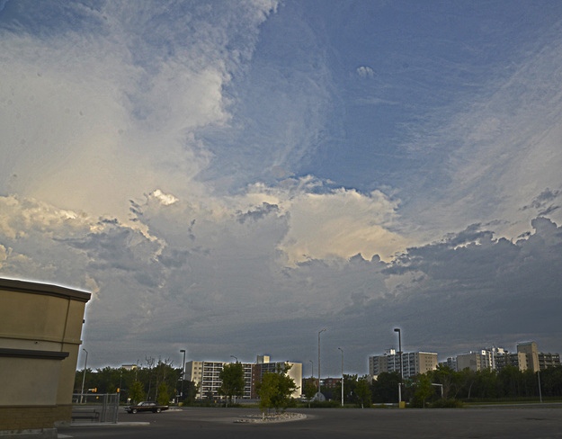 Storm clouds building over Winnipeg, Winnipeg, Manitoba Canada