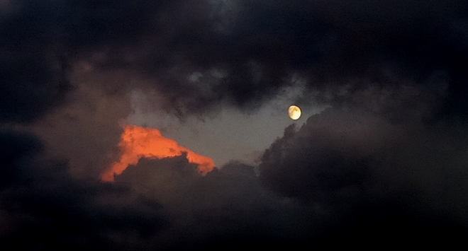 Moon with clouds Chilliwack, British Columbia Canada