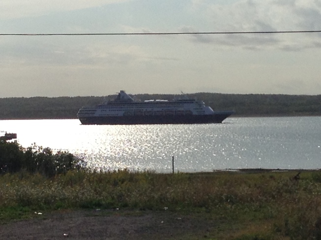 Cruise Ship Leaving on nice day Sydney, Nova Scotia Canada