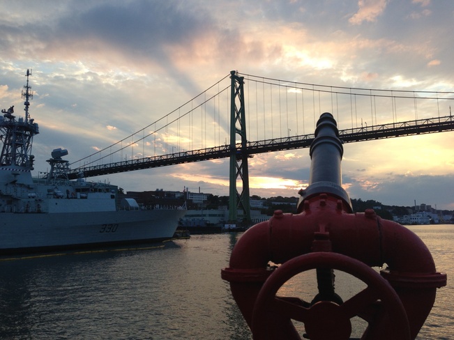 Sunset from aboard DND Firebird Halifax, Nova Scotia Canada