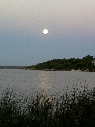 Moon path at Regina Beach Regina Beach, Saskatchewan Canada