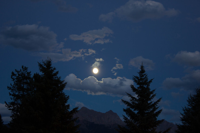 Lunar Blue Moon Elkford, British Columbia Canada