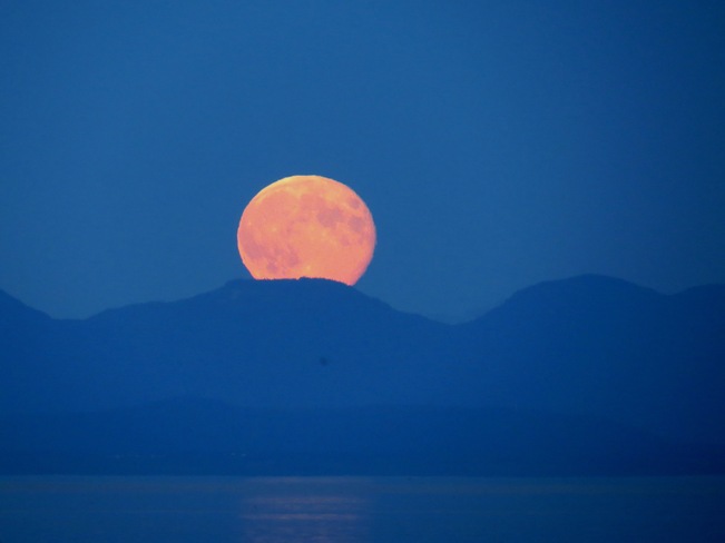 moon rising! Campbell River, British Columbia Canada
