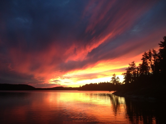 sunset on Cedar Lake Vermilion Bay, Ontario Canada
