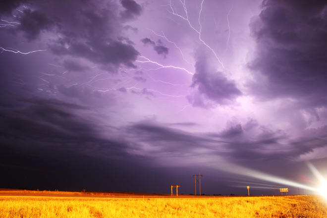 Crazy Lightning over Yorkton Yorkton, Saskatchewan Canada