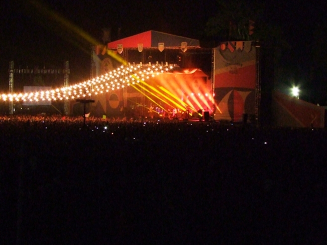 Wide shoot from up in the Grand stand at the Mumford and Sons performace Simcoe, Ontario Canada