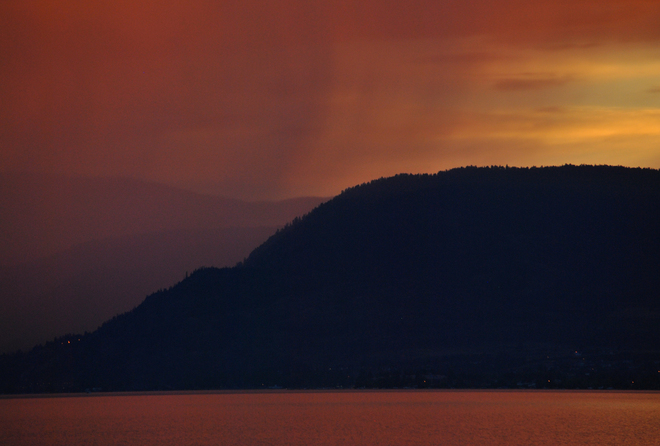 Sunset over Okanagan Lake South Kelowna, British Columbia Canada