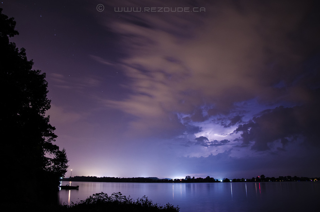 lightining over StLawrence Akwesasne, Ontario Canada