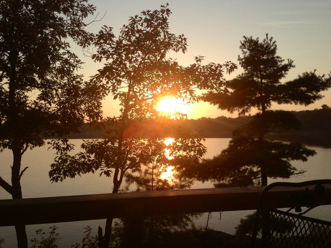 sunset on Gibson Lake Wahta Mohawk Territory, Ontario Canada
