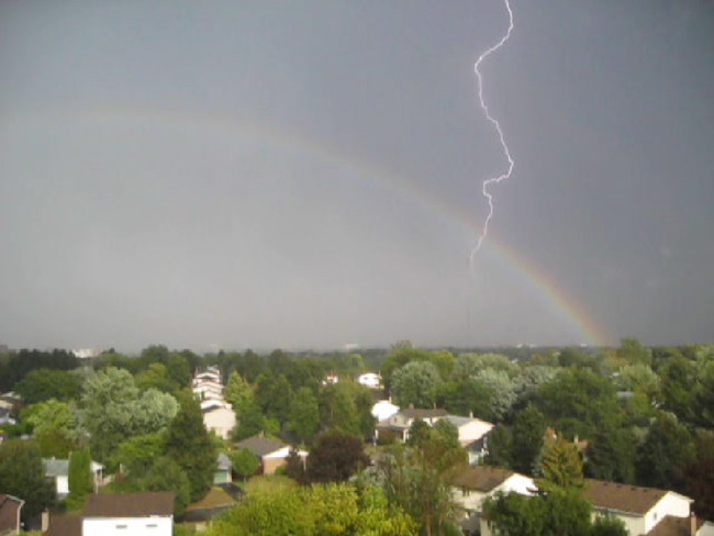 Rainbow and Lightning London, Ontario Canada