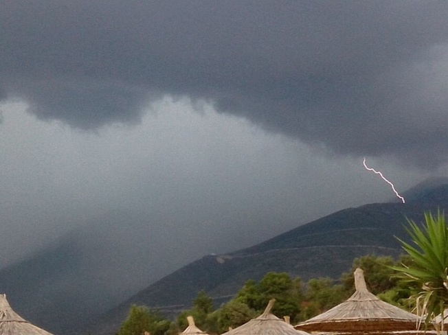 snapshot of lightning Dhërmi, Albania